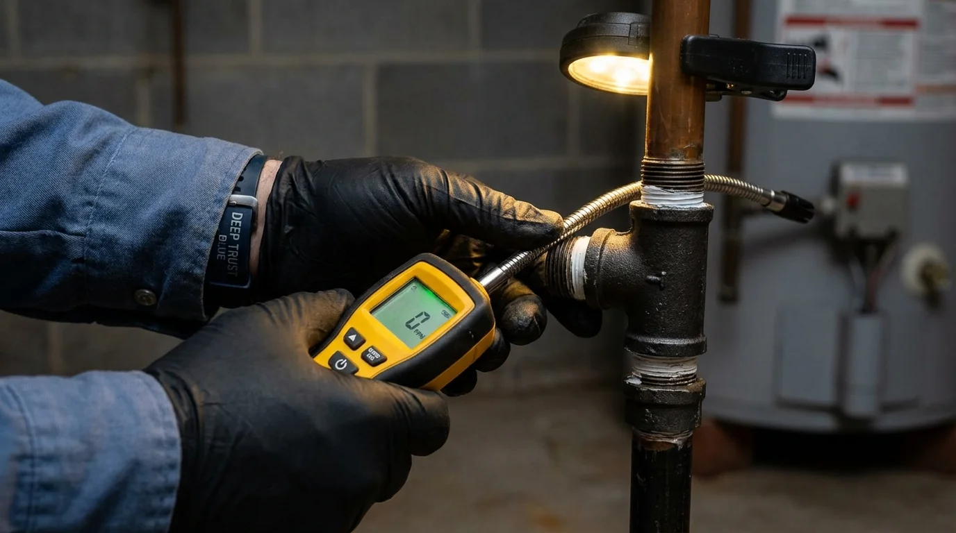 Gas leak detection with electronic sniffer by Johns Plumbing LLC in Spearman