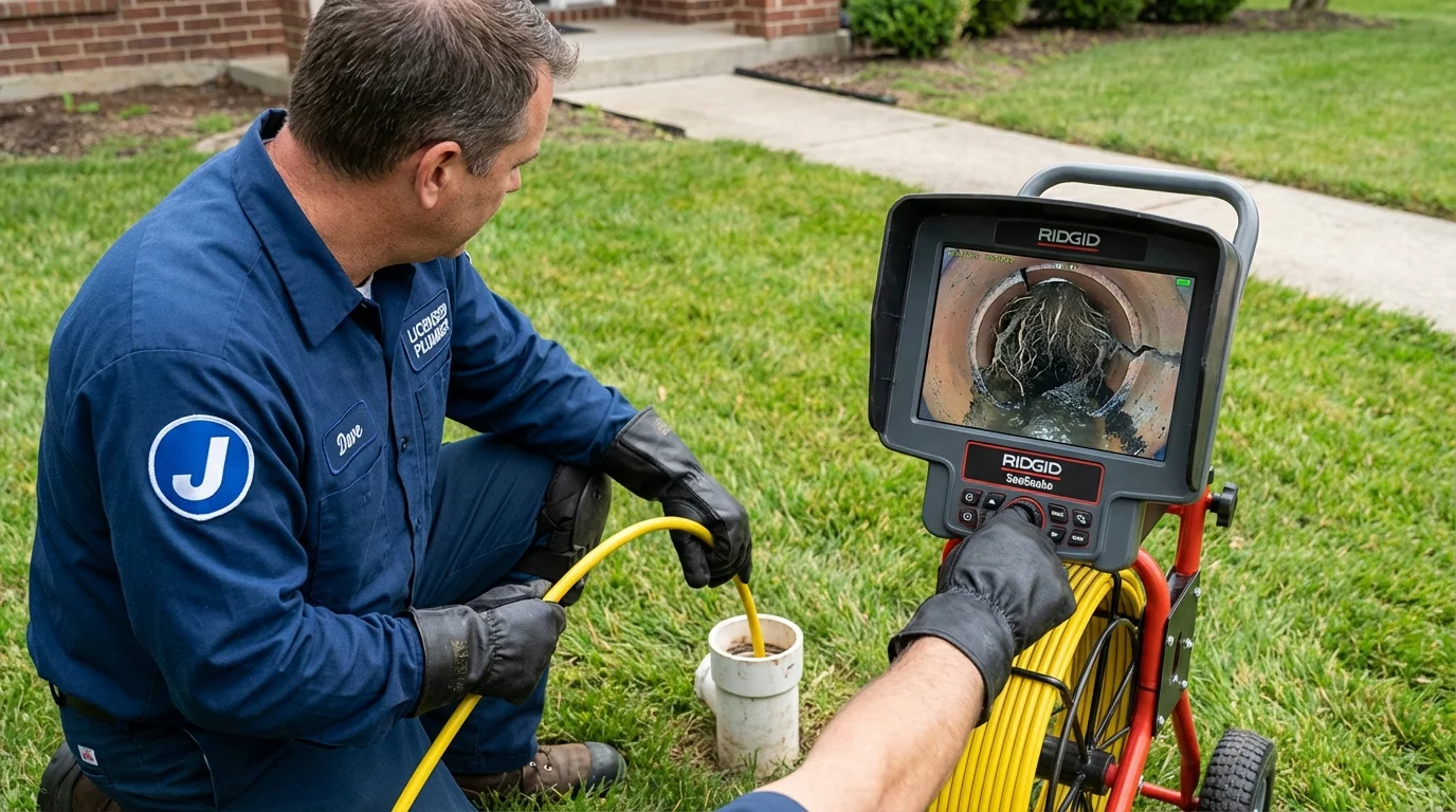Sewer camera inspection being performed by Johns Plumbing LLC in Spearman